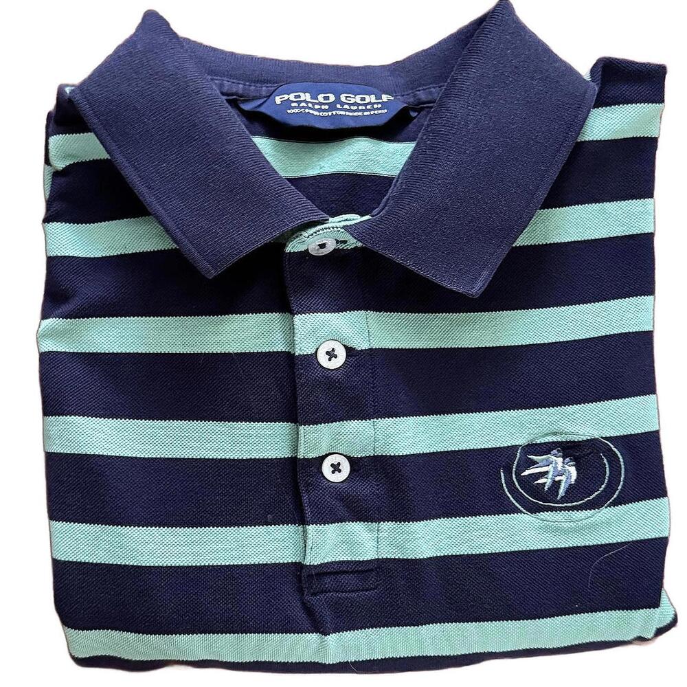 Polo Golf Ralph Lauren Shirt Men's L Pima Cotton Castle Pines Striped Vintage‎ - Picture 3 of 8